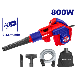 SOPLADORA ASPIRADORA 800W VELOCIDAD VARIBALE EMTOP EABR8001 - Imagen 1