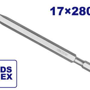 CINCEL EN PUNTA ENCASTRE HEXAGONAL 17X280 PARA MARTILLO DEMOLEDOR 1300W EMTOP ECHS072802 - Imagen 1