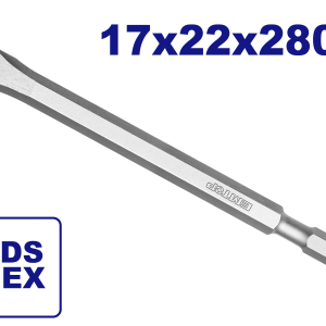 CINCEL CHATO ENCASTRE HEXAGONAL 17X22X280 PARA MARTILLO DEMOLEDOR 1300W EMTOP ECHS072822 - Imagen 1