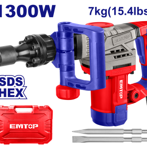 MARTILLO DEMOLEDOR 1300W 20J ENC HEXAGONAL EMTOP EDBRH1301 - Imagen 1
