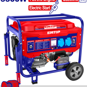 GENERADOR A NAFTA 5500W ENCENDIDO MANUAL Y ELECTRICO EMTOP EGGRD5511 - Imagen 1