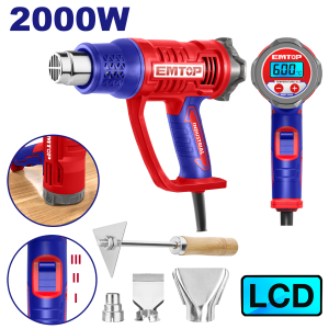 PISTOLA DE CALOR 2000W CON DISPLAY LCD EMTOP EHGN20056 - Imagen 1