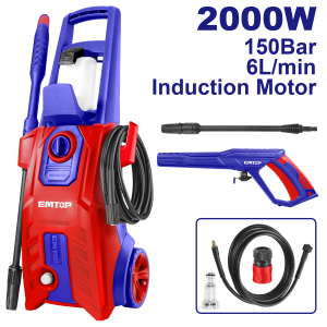 HIDROLAVADORA 2000W 150BAR MOTOR SIN CARBONES EMTOP EHPW2001 - Imagen 1