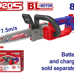 MINI MOTOSIERRA A BATERIA 20V 8" 7.5M/S EMTOP ELGA2085 - Imagen 1