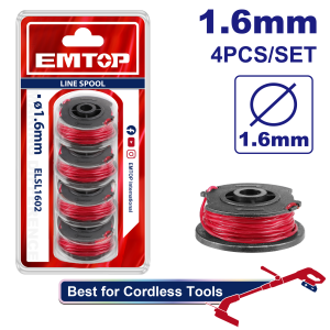 SET 4 CARRETELES DE TANZA 1.6MM 5M EMTOP ELSL1602 - Imagen 1