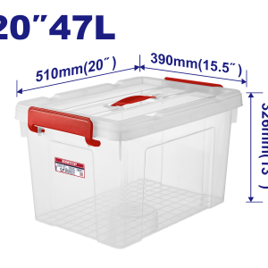 CONTENEDOR PLASTICO APILABLE 20" 47L TRANSPARENTE EMTOP EMTB2350 - Imagen 1