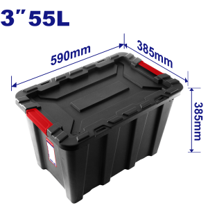 CONTENEDOR PLASTICO APILABLE 55L 23" NEGRO EMTOP EMTB3355 - Imagen 1