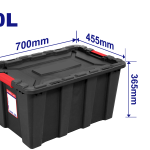 CONTENEDOR PLASTICO APILABLE 80L 27.5" NEGRO EMTOP EMTB3380 - Imagen 1