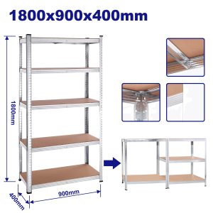 ESTANTERIA AJUSTABLE 5 NIVELES 180X90X40CM EMTOP EMTS1A94 - Imagen 1