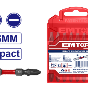 SET 10 PUNTAS DE IMPACTO PH2 + SL6 65MM EMTOP ESBTMHL133 - Imagen 1