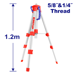 TRIPODE DE ALUMINIO 1.2M ENC 1/4" Y 5/8" EMTOP ETPD12001 - Imagen 1