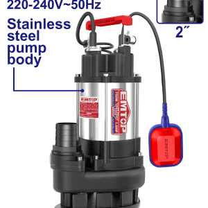 BOMBA SUMERGIBLE 750W 1HP POZO NEGRO METALICA EMTOP EWPPQD07501 - Imagen 1