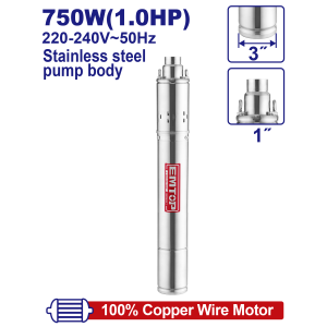 BOMBA SUMERGIBLE TIPO GUSANO 750W 1HP103M EMTOP EWPPWS07501 - Imagen 1
